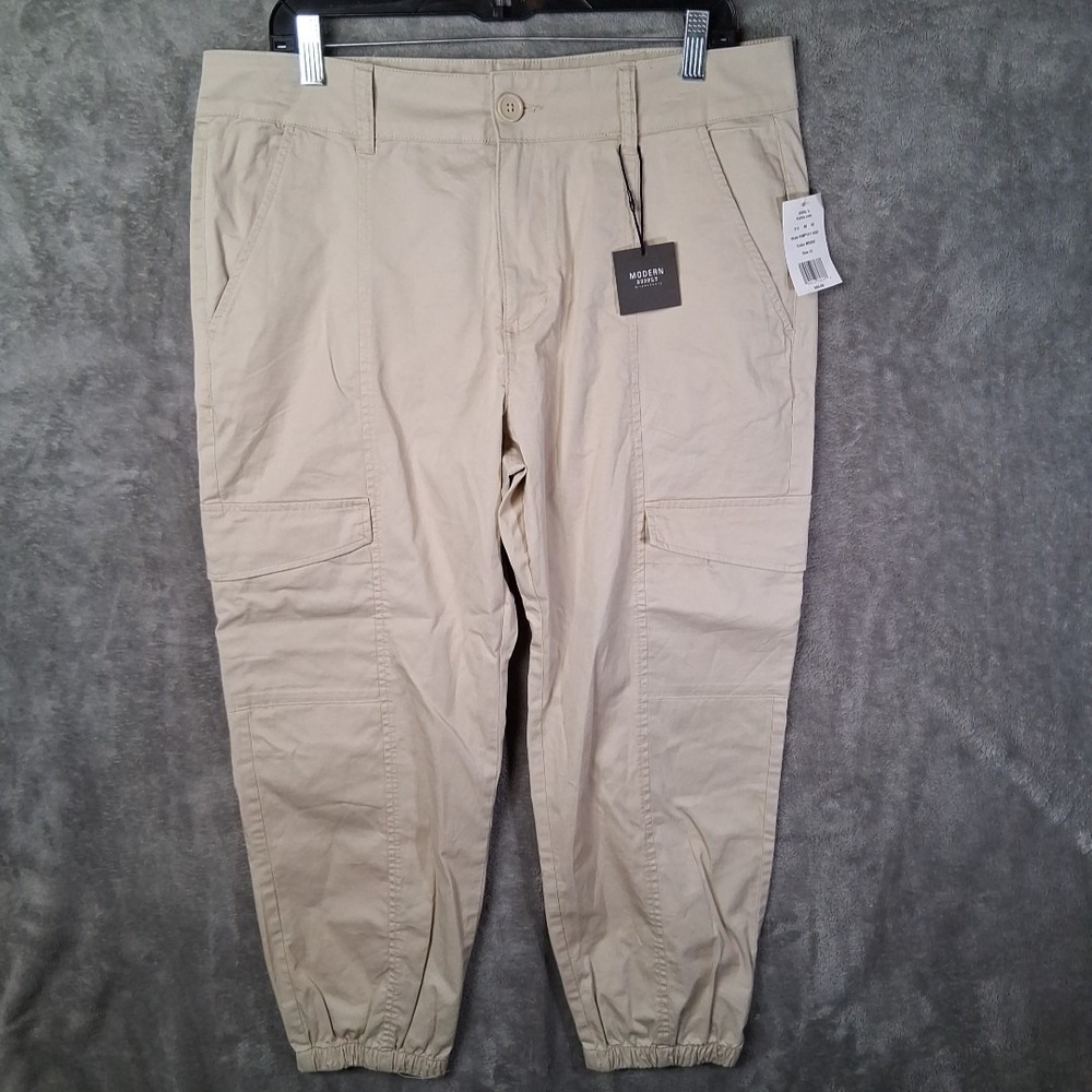 Modern Supply By Sactuary Cargo Pants Women's Size 33 Beige High-Rise Casual NWT